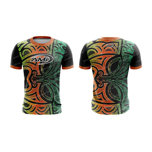 เสื้อเบสบอลลายทางคุณภาพสูงสำหรับทุกเพศ ระบายอากาศได้ดี แห้งเร็ว พิมพ์ลายดิจิทัล คอกลม แขนสั้น ทรงปกติ ไซส์ใหญ่ - Product Image 4
