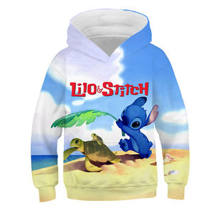 Nouveau design, sweat-shirt à capuche unisexe en polyester imprimé en 3D, imprimé de dessins animés, sublimation, sweat-shirt à capuche Stitch - Product Image 4