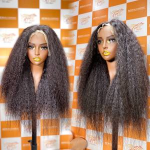 Venta al por mayor de peluca recta rizada súper ondulada con rizo birmano y cierre de encaje transparente suizo del proveedor de Vietnam - Product Image 5