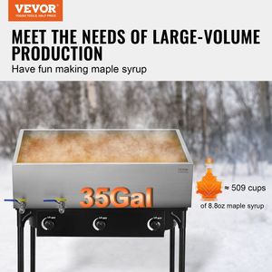Pentola Industriale da 35 Galloni con Evaporatore Piatto e 2 Valvole, 3 Metodi di Riscaldamento per 509 Tazze di Sciroppo d'Acero da 8,8 oz - Product Image 2