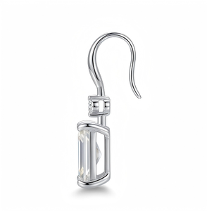 Pendientes de Moissanita con Corte Esmeralda, Chapados en Rodio, Joyería Clásica para Mujer, Regalo, Plata 925 con Engaste de Garra - Product Image 4