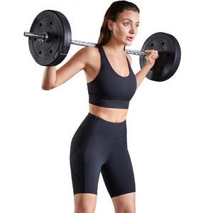 Conjunto de Yoga de Dos Piezas para Mujer, Tallas Grandes, con Logotipo Personalizado, Bra Deportivo Sólido de Doble Capa y Leggings de Cintura Alta, Transpirable y de Secado Rápido - Product Image 3