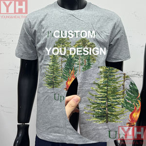 Diseño de logotipo personalizado impreso bajo demanda, camiseta lisa de cuello redondo para hombre, de algodón 100% de alta calidad, suave y pesado, 220 g. - Product Image 6