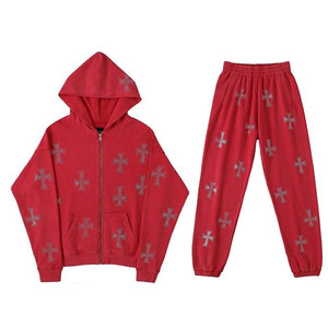 Chándal informal con logotipo personalizado y pedrería al mejor precio, chándal de pedrería de súper calidad para correr - Product Image 1