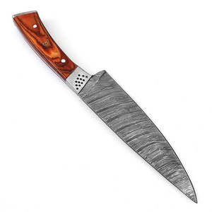 Couteau de cuisine professionnel artisanal à lame en acier à motifs, poignée confortable pour trancher, couteau de chef en acier Damas de qualité supérieure - Product Image 4