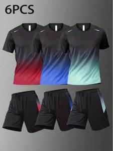 Conjunto Deportivo de Compresión de 3 Piezas para Hombre, Spandex/Poliéster, Tela Inteligente de Secado Rápido, Transpirable, Cintura Elástica, Cuello Redondo, Yoga - Product Image 6