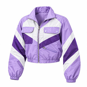 Custom <b>Womens</b> <b>Lightweight</b> Oversized Windbreaker <b>Jacket</b> Stand Collar Full Zip Casual Fashion Private Label Wholesale Manufacturer - Product Image 1