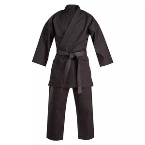 Uniforme de Karate 100% Algodón para Adultos Unisex, Duradero, Corte Regular, Teñido Liso, Disponible en Blanco y Negro con Cinturón - Product Image 2