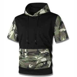 Sweat à capuche demi-manches haut de gamme, design personnalisé, respirant, vêtements de sport, tenue décontractée, service de fabrication OEM ODM - Product Image 1
