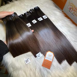 Paquetes de cabello humano vietnamita crudo 2024, Punta marrón recta de hueso de Color Natural superior, la mejor venta al por mayor - Product Image 1