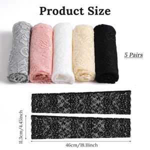 Women <b>Lace</b> Arm Sleeves Anti-Uv Protection Long Sleeve Covering for Adults in <b>White</b> Beige Pink Gray Black - Product Image 3