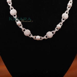 S925 <b>Silver</b> Rhodium Plated Lab Grown Diamond Link <b>Chain</b> Necklace Unisex Luxury Everyday Wear Fine <b>Chains</b> Jewelry - Product Image 2