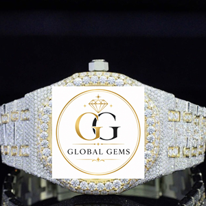 High Quality 18K Gold Plated Cut Moissanite Hip Hop Watch Steel Case Day and Date Dial Full Iced Out Party Wear - Product Image 5