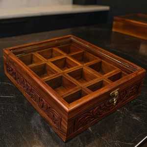 Custom Logo Wooden Spice <b>Box</b> Manufacturer Indian Masala Dabba Supplier - Product Image 5