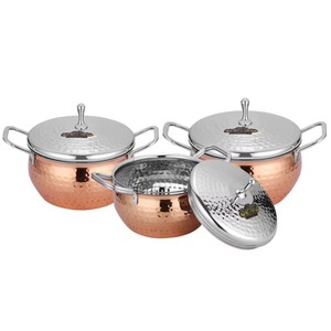 High Quality Gold Premium Steel Handmade Food Serving Casserole With Lid Luxury Food Warmer for Hotel & Restaurant From India - Product Image 3
