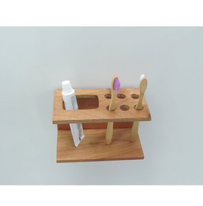 Mango wood Toothbrush Holder Elegant Round Toothbrushes Colgate & Shaving Machine Storage <b>Bathroom</b> Product For Sale - Product Image 5