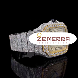 Fully Iced Out VVS Moissanite Diamond <b>Watch</b> Luxury Hip Hop Automatic Movement Stainless Steel <b>Watch</b> Handset Micro Pave Diamonds - Product Image 2