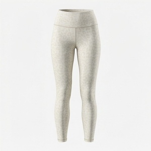 High Waist Full Length Yoga <b>Leggings</b> <b>Leopard</b> Print Spandex Polyester Seamless Elastic Waist Pants - Product Image 1