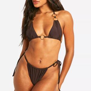 Conjunto de Bikini de Color Sólido para Mujer, Diseño de Última Moda, Calidad Premium, Traje de Baño Sexy, Precio Accesible, Venta al Por Mayor OEM - Product Image 1