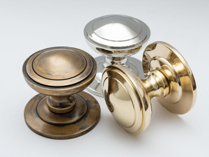 Poignée de porte centrale en laiton massif, nickel antique, laiton poli, quincaillerie de meubles et armoires - Product Image 1