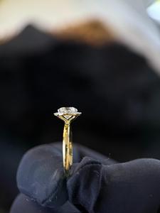 Anillo de diamantes de la mejor calidad con corte brillante, joyería fina para mujeres, compromiso, boda, aniversario y regalos de lujo de la India. - Product Image 5