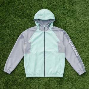 เสื้อแจ็คเก็ตกันลมมีฮู้ดสีเขียวมิ้นท์เทาสำหรับผู้ชาย แบบมีซิปเต็มตัว น้ำหนักเบา เหมาะสำหรับกิจกรรมกลางแจ้ง - Product Image 5