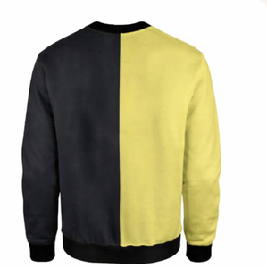 Sweat-shirt à col rond pour homme, coupe classique, tricoté, décontracté, pour l'automne, jaune et noir, design à blocs de couleur, sweat-shirt à capuche pour homme - Product Image 4