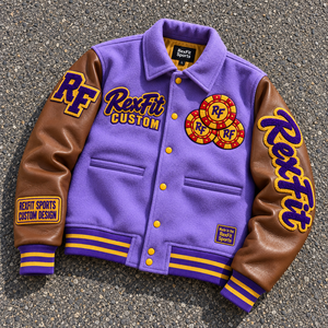 Chaqueta de béisbol personalizada para hombre con cuello bordado, aplique de letras en el pecho y letras bordadas en las mangas, ropa de abrigo de invierno al por mayor - Product Image 2