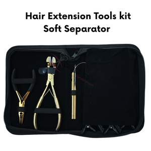 Hair Extension Working Tools Kit 3 Hole Crimping Plier Tape Plier Silicone Padding Threader <b>Hook</b> Loop Needle Alligator <b>Clips</b> - Product Image 5
