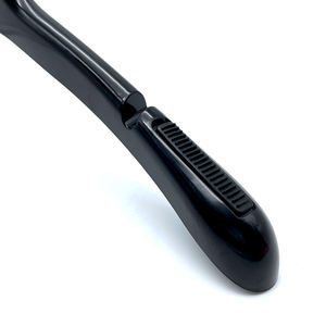 Nuevas perchas de plástico para abrigos, venta directa de fábrica, perchas de plástico negras con logo impreso - Product Image 3