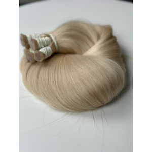 Extensiones de Cabello Rubio Platino al por Mayor, Cabello Humano Virgen Vietnamita Liso Extremo de Doble Trama 613 al por Mayor - Product Image 1