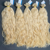Extensions de cheveux ondulés vierges vietnamiens Remy blond clair Machine Double trame 100g instantanément disponible