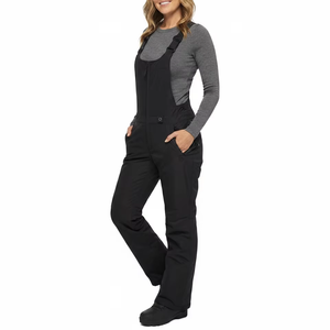 Women's Waterproof Ski Bib <b>Overalls</b> With Zipper Closure In Multiple Colors For Snow Activities - Product Image 4
