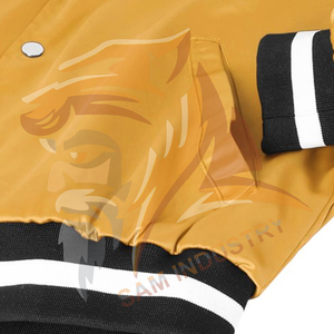 Professional Design Hot Sale Light Weight <b>Ladies</b> Satin <b>Jacket</b> High Quality Men Satin Varsity <b>Jacket</b> in Solid Color - Product Image 3