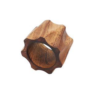 Modern Wooden Napkin Ring Hollow Design 4.5cm Durable <b>Table</b> Decoration Wedding Use - Product Image 1
