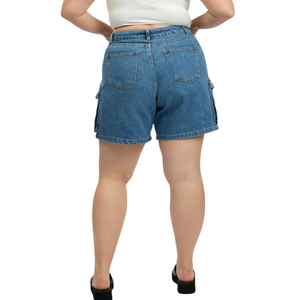 Shorts en jean pour femmes grandes tailles, mi-longueur, décontractés, été, respirants, lavés, personnalisables, tissu 100% coton, vente en gros, échantillon gratuit, meilleur choix - Product Image 6