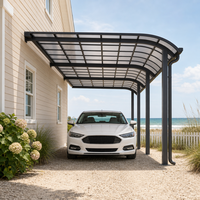Abri de stationnement pour 2 voitures Angye, moderne et luxueux, personnalisé pour villa, avec toit en aluminium thermolaqué et auvent imperméable