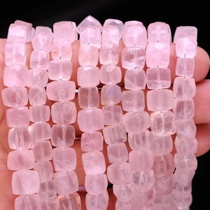 Cuentas de Cuarzo Rosa Natural Facetadas en Forma de Caja, 6mm 9mm, Hilo a Granel, Precio Mayorista para Suministro de Joyería y Fabricación de Pulseras - Product Image 5