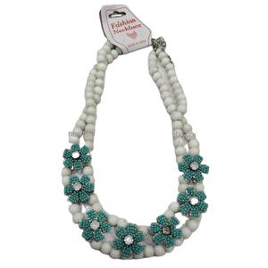 สร้อยคอเรซิ่นทรงแฟนซีสีดำประดับลูกปัดทรงเหลี่ยมพร้อมจี้รูปนางฟ้าเคลือบเงาทำมือ MNE-505 เครื่องประดับแฟชั่น - Product Image 1