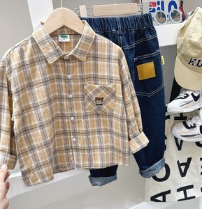 Chemise en flanelle 100% coton pour garçons, à carreaux, décontractée, pour bébé et tout-petit, manches longues avec poche, écologique et respirante - Product Image 4