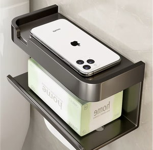 Porte-papier toilette mural moderne sans perçage, support de rangement auto-adhésif pour rouleaux de papier, accessoire de salle de bain - Product Image 4