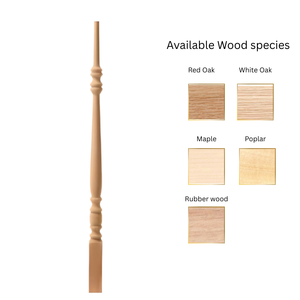 Custom Solid Poplar <b>Pin</b> Top Baluster 42 Inch Wooden Stair Spindle Easy Installation Stair Parts - Product Image 2