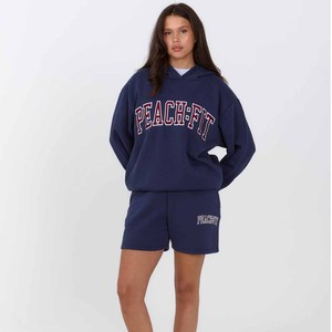 All Season Women Hoodie Light Warm Casual Everyday Wear Sweatshirt OEM Custom <b>TWIN</b> CITY Two Piece Loungewear Tracksuit <b>Set</b> - Product Image 3