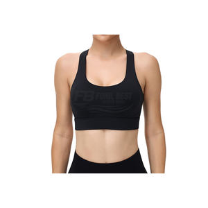 Ensemble 2 pièces sans couture pour femme : débardeur de sport respirant pour la gym, la course et le yoga, et soutien-gorge de sport uni très élastique à fermeture avant - Product Image 3
