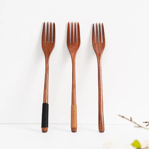 Ensemble de couverts élégants en bois réutilisables fabriqués avec soin en Inde, cuillère, fourchette, couteau, pour les fêtes, bois écologique pour la maison, l'hôtel, le café - Product Image 4