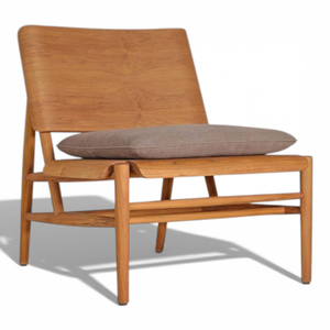 Chaise longue de jardin en teck avec structure au design minimaliste pour chaises longues de patio et mobilier d'intérieur - Product Image 1