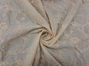 Tela Bordada con Cordón de Algodón Blanco de Alta Calidad Premium – Diseño Floral 3D con Trabajo Dori, 100% Algodón Puro, Teñible - Product Image 2