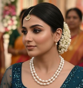 สร้อยคอลูกปัดไข่มุกของผู้หญิงคลาสสิกสำหรับงานแต่งงานและของขวัญ - Product Image 1