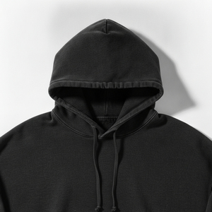 Sudadera con Capucha Negra para Hombre, Corte Regular, 100% Algodón, Felpa Francesa, Diseño Casual de Color Sólido con Bolsillos, Invierno 2026, Alta Demanda - Product Image 4