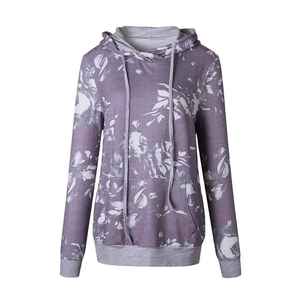 Sweat à capuche d'été pour femme, motif feuilles tropicales, matière légère, douce et aérée, coupe classique tendance - Product Image 1